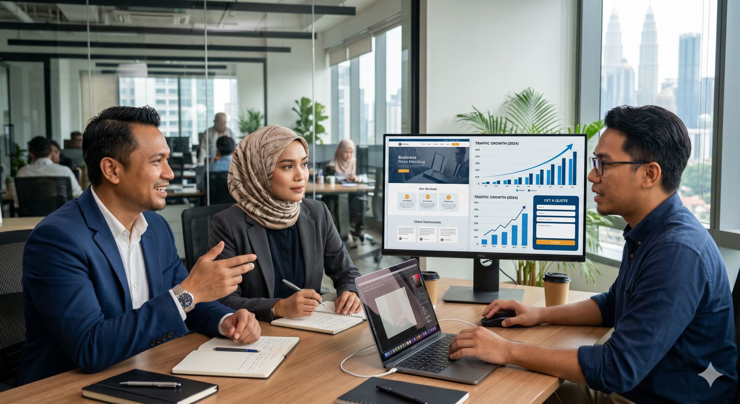 Servis laman web bisnes profesional membantu syarikat menarik lebih ramai pelanggan melalui website mesra SEO