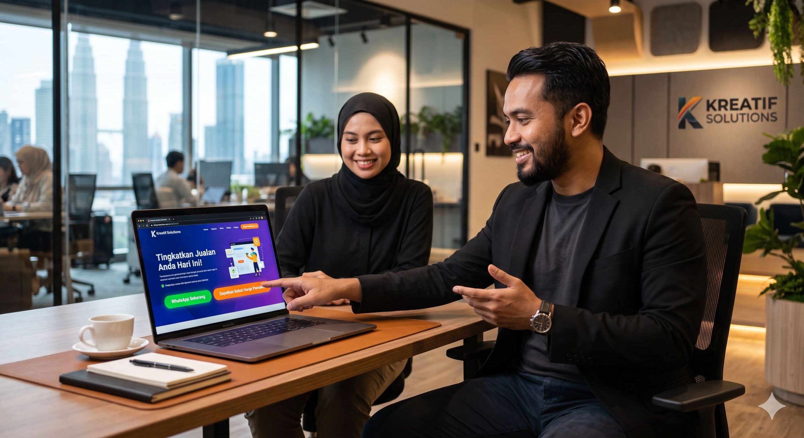 Landing page profesional dengan CTA yang kuat membantu pemilik bisnes Melayu meningkatkan inquiry, WhatsApp dan conversion pelanggan.