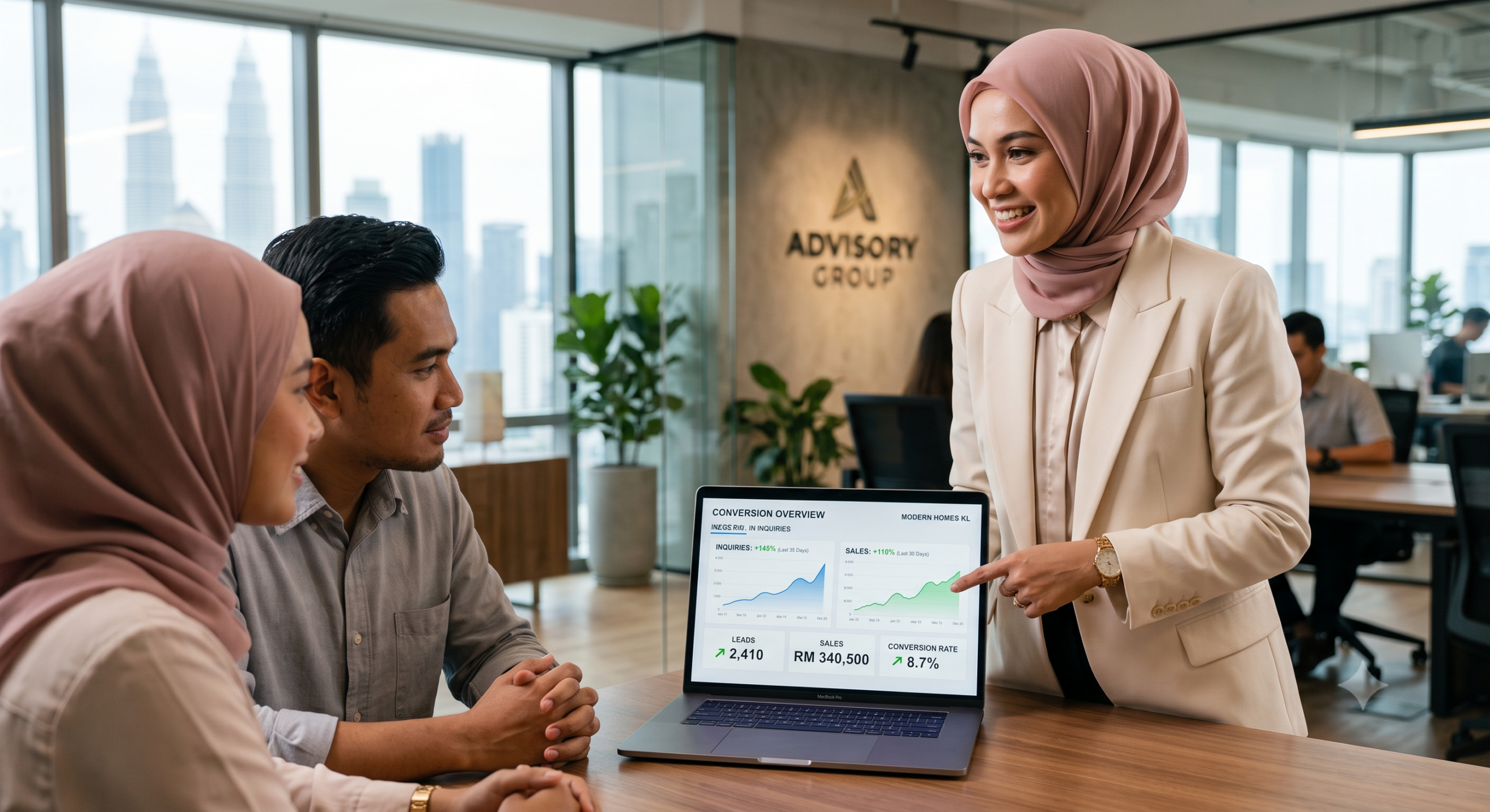 Landing page profesional yang direka untuk meningkatkan conversion sales, inquiry dan WhatsApp bagi pemilik bisnes Melayu